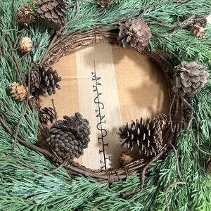 New Magnolia Christmas real touch pine cone wreath